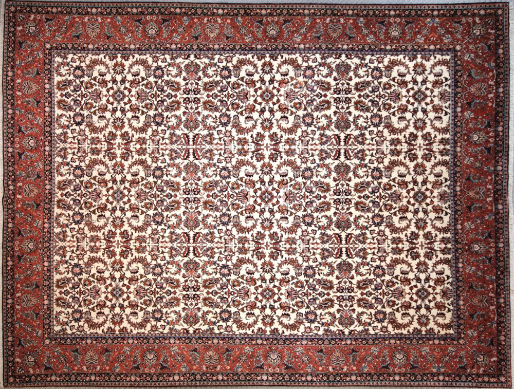 05491 Bijar Persian Natural Red Blue 9-9×13 | Manoukian Rugs™