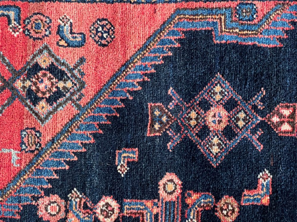 Hamadan Persian Red Blue 5-4x10 | Manoukian Rugs™ - Image 3