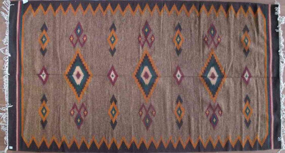 Flat Weave Ukranian Brown & Orange 5x8-9 | Manoukian Rugs™