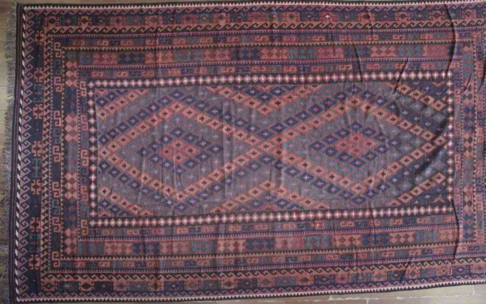 Flat Weave Maimana Afghan Red & Orange 7-11x13-6 | Manoukian Rugs™