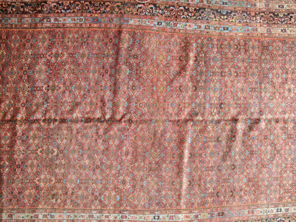 05790 Semi-Antique Persian Bijar Red Blue Green 11-5x18-8 | Manoukian Rugs™ ws