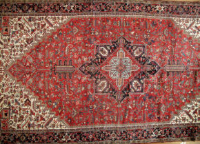 05820 Heriz Persian Red Natural Blue 9-8x19-10 | Manoukian Rugs™ ws