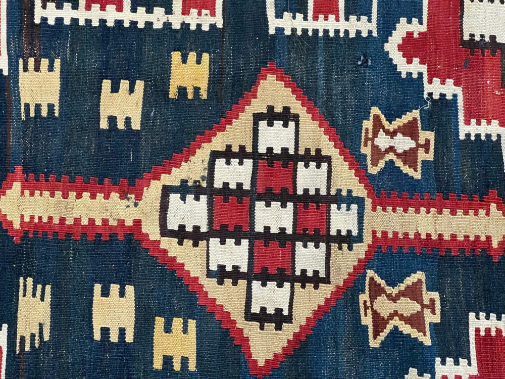 antique caucasian kilim 6-10x12-4 cu2