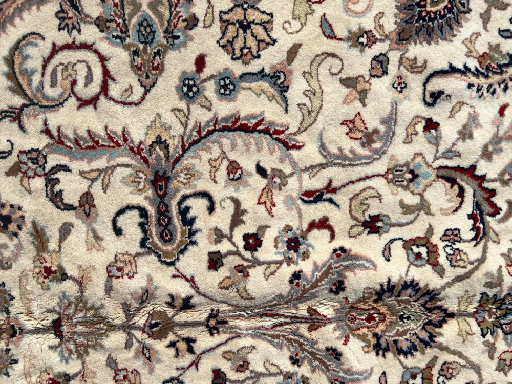 06259 Keshan Indian White & Blue 10-2x14 | Manoukian Rugs™