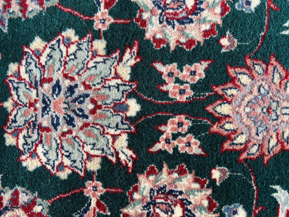 Tabriz design Pakistan Green & White 8x10-2 | Manoukian Rugs™ - Image 2