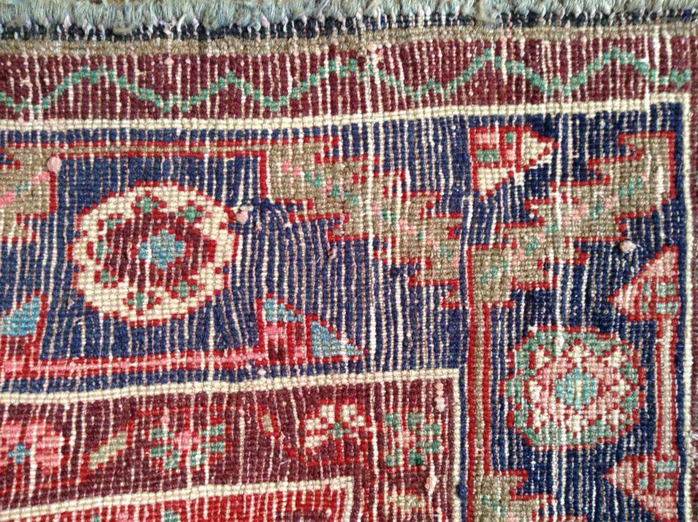 Serab Persian Vintage Beige Red Blue 3-5x9-3 back