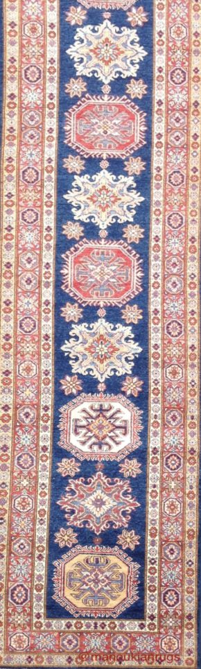 0517287 super kazak afghan blue natural red 2-9x12-7 ws