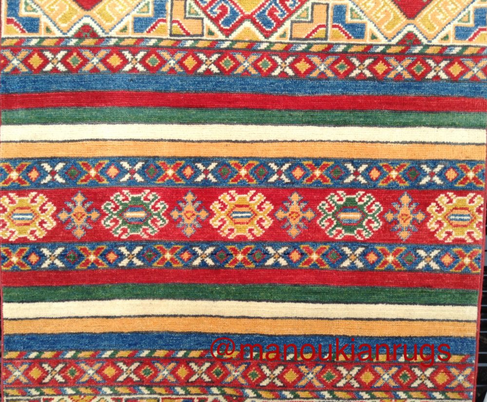 0913331 khorjeen afghan red blue green 2-8x13-2 cu 1