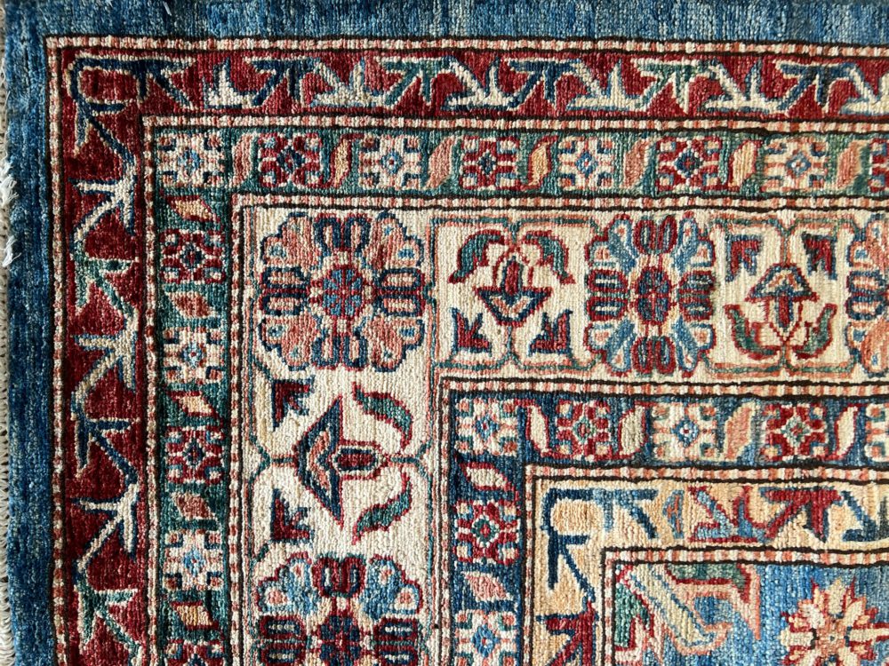 T-253 Super Kazak Blue Natural Red 8-1x10-3 | Manoukian Rugs™