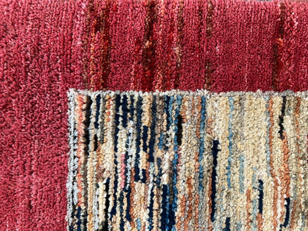 05479 Gabbeh Afghan Red White Gray 9-5x12-3 | Manoukian Rugs™