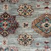 SS051722T264 Super Kazak Afghan Gray Beige Red 5x6-7 | Manoukian Rugs™