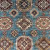 SS051722T265 Super Kazak Afghan Blue White Red 5-1x7 | Manoukian Rugs™