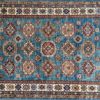 SS051722T265 Super Kazak Afghan Blue White Red 5-1x7 | Manoukian Rugs™