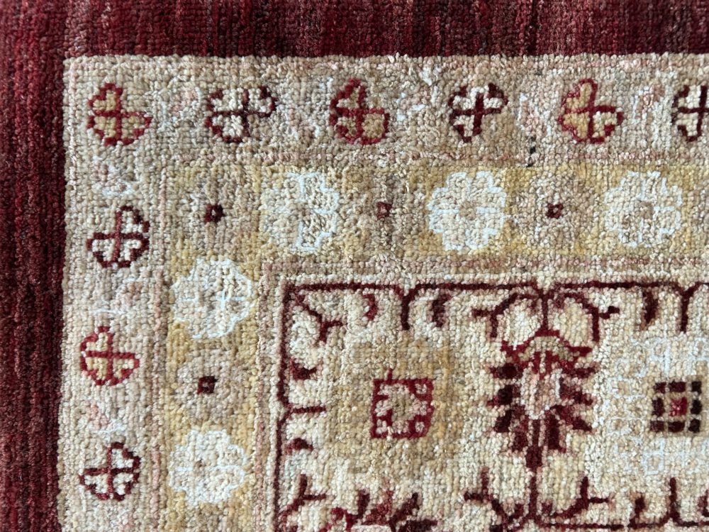 SS051722T297 Peshawar Pakistani Red White Beige 9x12 | Manoukian Rugs™