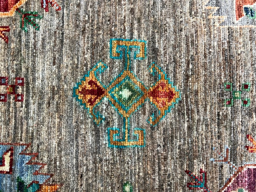 T472 Fine Tribal Gray & Multicolor 8x9-4 | Manoukian Rugs™