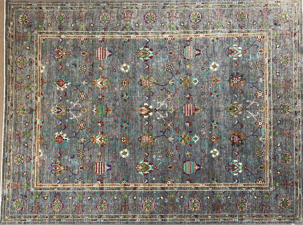 SS053123T473 Tribal Sultana Design Gray Yellow Green 9-7x11-9 | Manoukian Rugs™