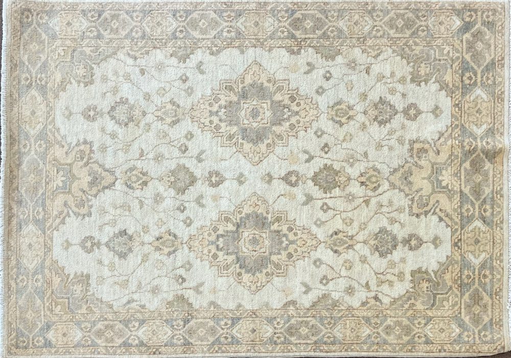 SS100520-24075T137 Peshawar Afghan Natural Beige Gray 4-2x6 | Manoukian Rugs™