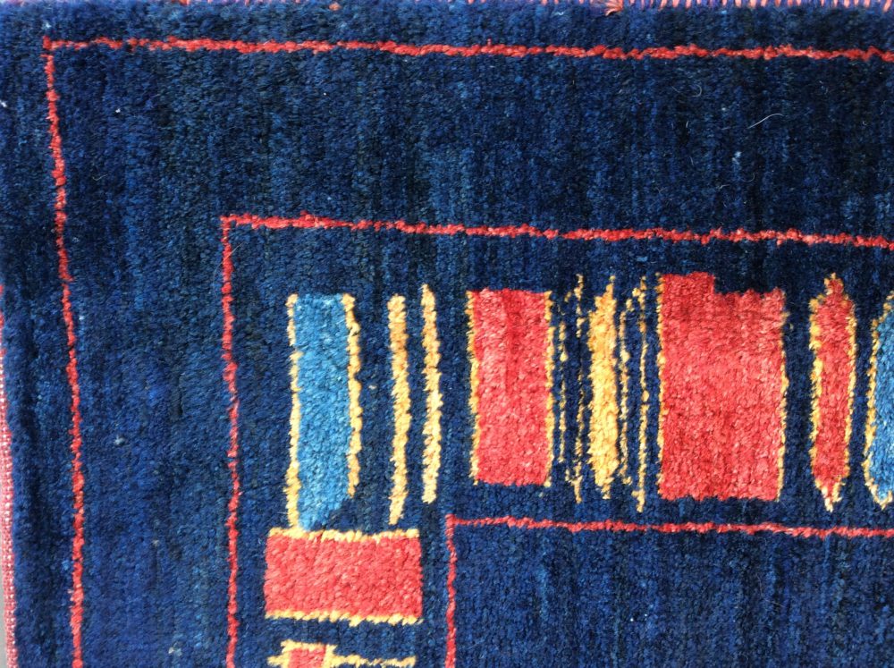 Persian Gabbeh Blue Red Yellow 4-9x6-2 | Manoukian Rugs™ - Image 3